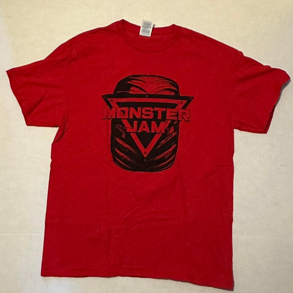 Adult Unisex Large Red Monster Jam T Shirt